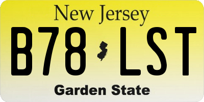 NJ license plate B78LST