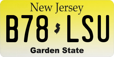 NJ license plate B78LSU