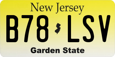 NJ license plate B78LSV