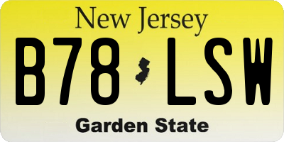 NJ license plate B78LSW