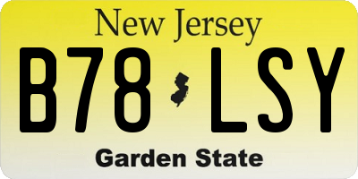 NJ license plate B78LSY