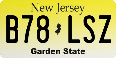NJ license plate B78LSZ