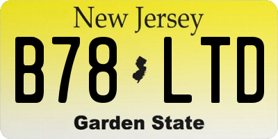 NJ license plate B78LTD