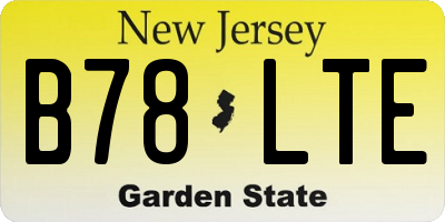 NJ license plate B78LTE