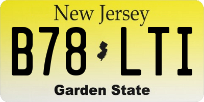 NJ license plate B78LTI