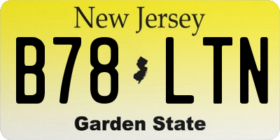 NJ license plate B78LTN