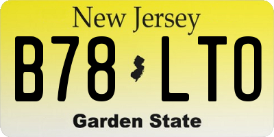 NJ license plate B78LTO