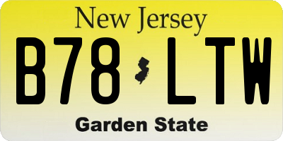 NJ license plate B78LTW