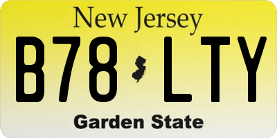 NJ license plate B78LTY