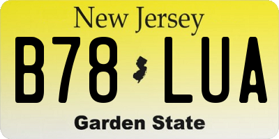 NJ license plate B78LUA