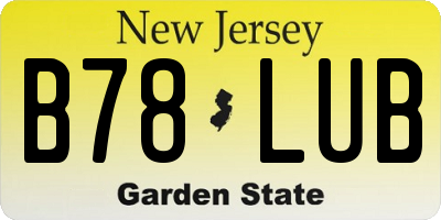 NJ license plate B78LUB