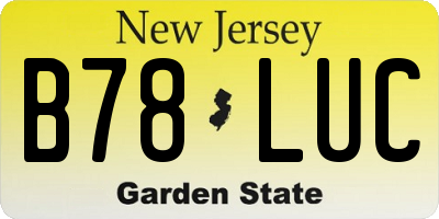 NJ license plate B78LUC