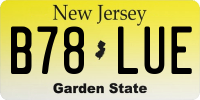 NJ license plate B78LUE