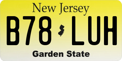 NJ license plate B78LUH