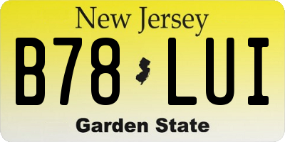 NJ license plate B78LUI