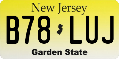 NJ license plate B78LUJ