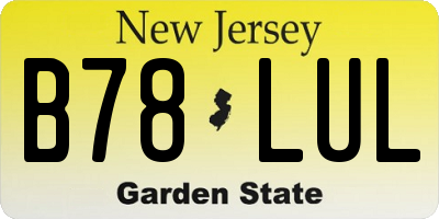 NJ license plate B78LUL