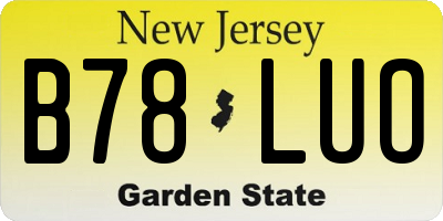 NJ license plate B78LUO