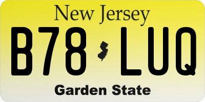 NJ license plate B78LUQ