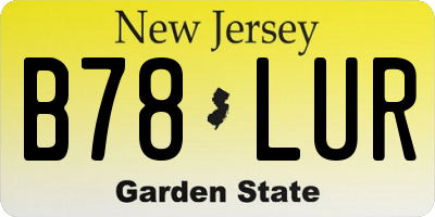NJ license plate B78LUR