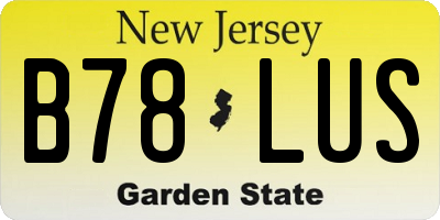 NJ license plate B78LUS