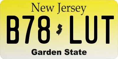 NJ license plate B78LUT