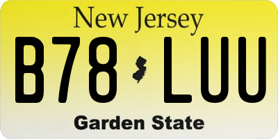 NJ license plate B78LUU