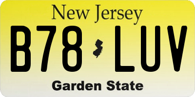 NJ license plate B78LUV