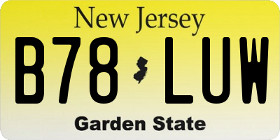 NJ license plate B78LUW