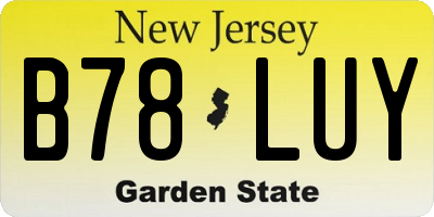 NJ license plate B78LUY