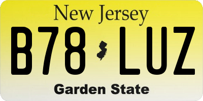 NJ license plate B78LUZ