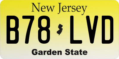 NJ license plate B78LVD