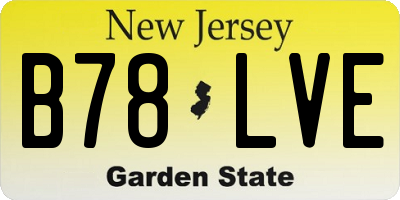 NJ license plate B78LVE
