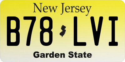 NJ license plate B78LVI