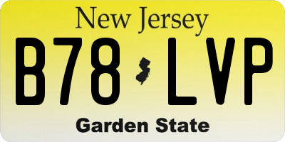 NJ license plate B78LVP