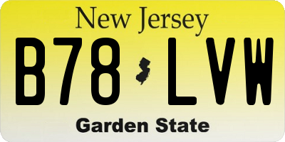 NJ license plate B78LVW