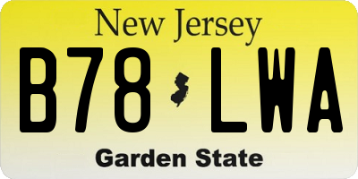 NJ license plate B78LWA
