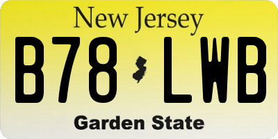 NJ license plate B78LWB
