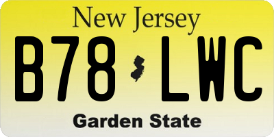 NJ license plate B78LWC