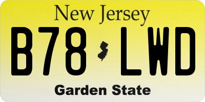 NJ license plate B78LWD