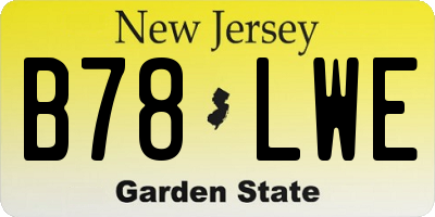 NJ license plate B78LWE