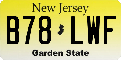NJ license plate B78LWF