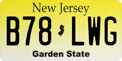 NJ license plate B78LWG