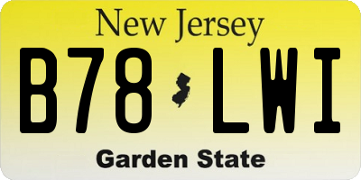 NJ license plate B78LWI