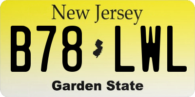 NJ license plate B78LWL
