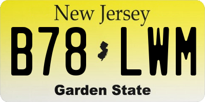 NJ license plate B78LWM