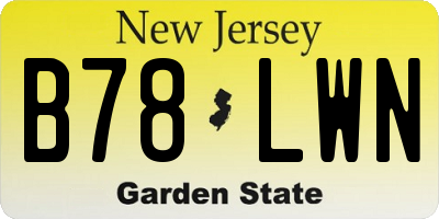 NJ license plate B78LWN