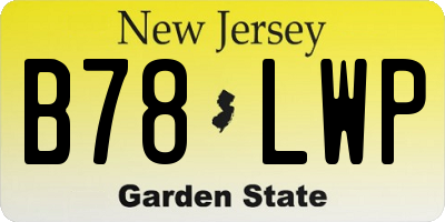NJ license plate B78LWP