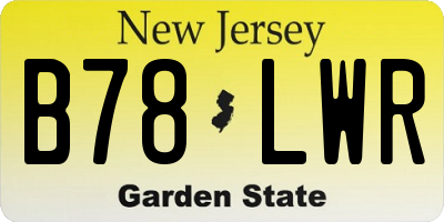 NJ license plate B78LWR