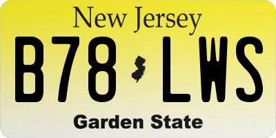 NJ license plate B78LWS